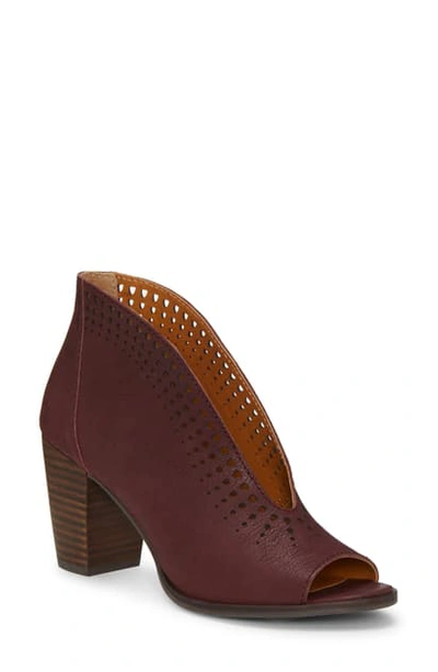 Shop Lucky Brand Joal Bootie In Sugar Red Leather