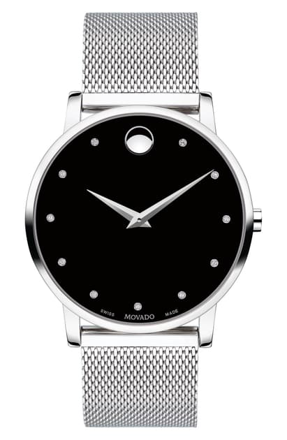 movado museum classic stainless steel