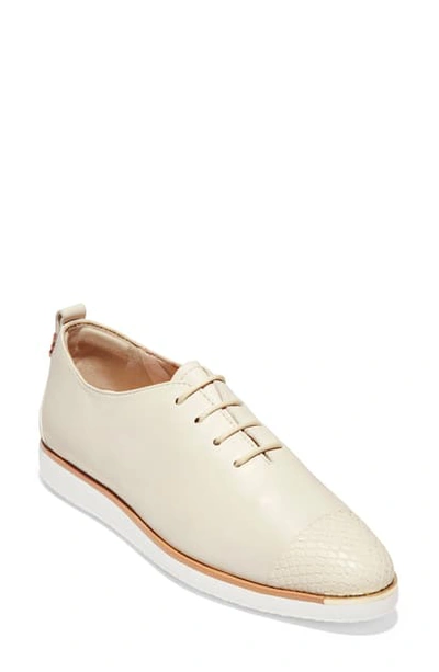 Shop Cole Haan Grand Ambition Oxford In Ivory Snake Print Leather