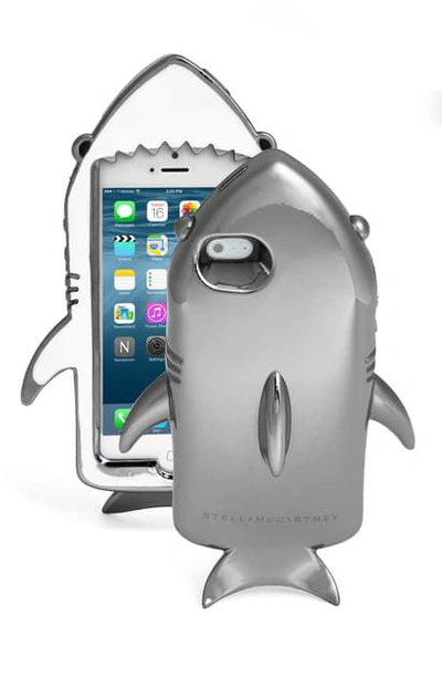 Shop Stella Mccartney Metallic Shark Iphone 6/6s Case In Silver