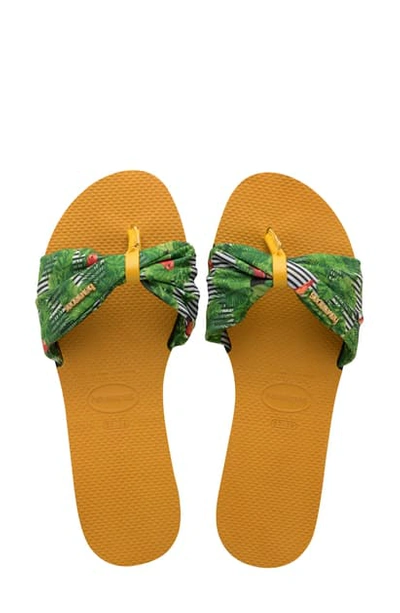 Shop Havaianas You Saint Tropez Sandal In Burnt Yellow