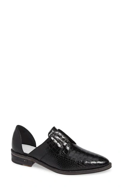 Shop Freda Salvador Wear D'orsay Laceless Derby In Black Croc