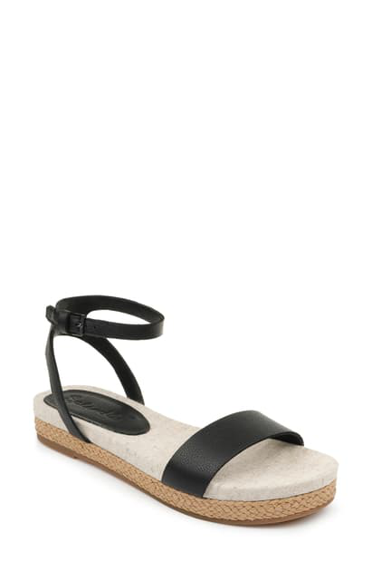 black strappy espadrille sandals