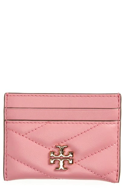 Shop Tory Burch Kira Chevron Leather Card Case In Pink City