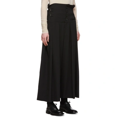 Shop Yohji Yamamoto Black Tuck Wide Trousers In 1 Black