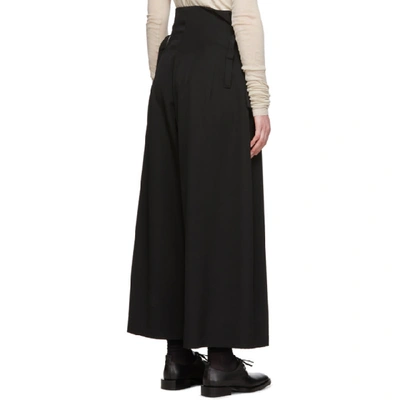 Shop Yohji Yamamoto Black Tuck Wide Trousers In 1 Black