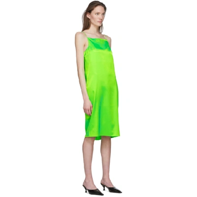 Shop Kwaidan Editions Green Slip Dress In Neon Green