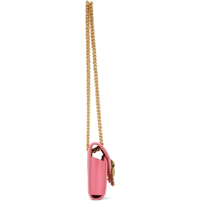 Shop Dolce & Gabbana Pink Mini Devotion Chain Wallet Bag