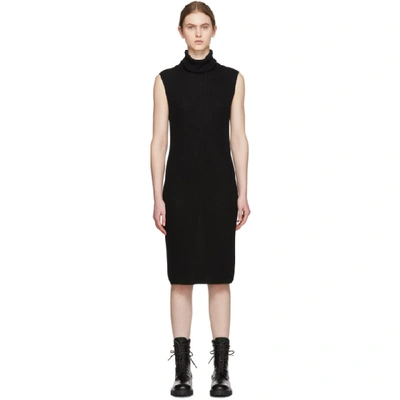 Shop Yohji Yamamoto Black Turtleneck Dress In 3 Black