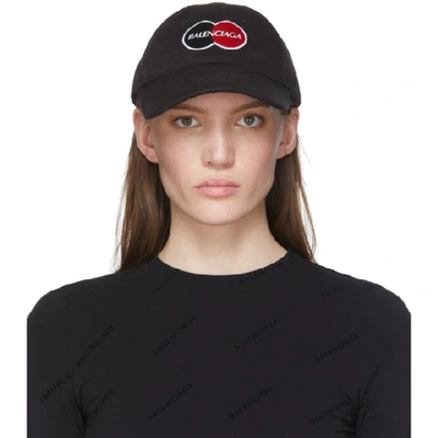 Shop Balenciaga Black Uniform Logo Cap In 1000 Black