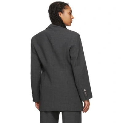 Shop Christopher Esber Grey Wool Boy Scout Blazer In Charcoal