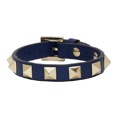 Shop Valentino Blue  Garavani Rockstud Bracelet In Loc Lt Ocn