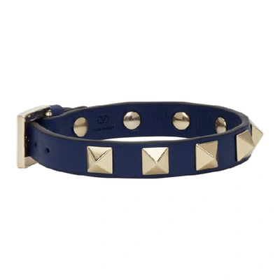 Shop Valentino Blue  Garavani Rockstud Bracelet In Loc Lt Ocn