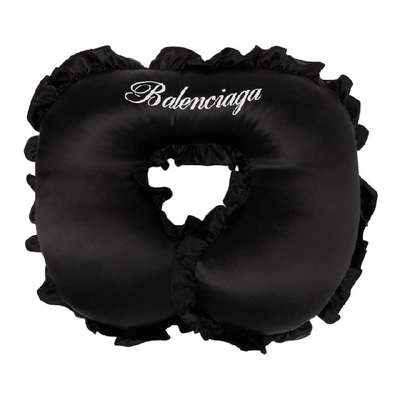 Shop Balenciaga Black Silk Travel Pillow In 1000 Black
