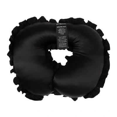 Shop Balenciaga Black Silk Travel Pillow In 1000 Black