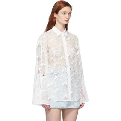 Shop Msgm White Lace Shirt In 02 White