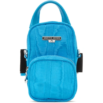 Shop Marine Serre Blue Mini Pocket Bag In 10 Blue