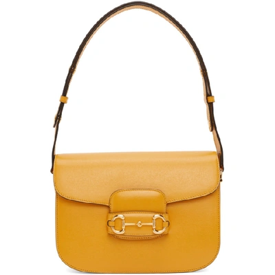 Shop Gucci Yellow  1955 Horsebit Shoulder Bag In 7636 Cropye