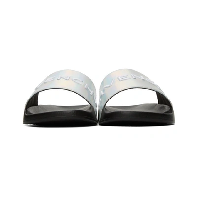 Shop Givenchy Silver Pool Slides In 008 Black