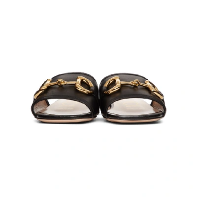 Shop Gucci Black Horsebit Sandals