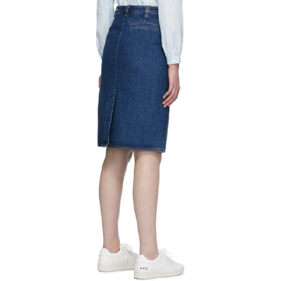 Shop Apc Blue Nevada Skirt In Iah Drkblue