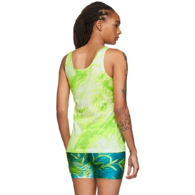 Shop Versace Green Tie-dye Tank Top In A7525 Green