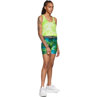 Shop Versace Green Tie-dye Tank Top In A7525 Green