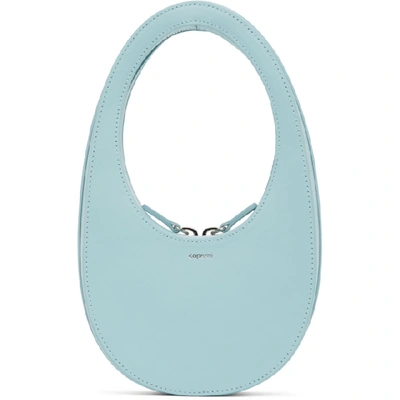 Shop Coperni Blue Mini Swipe Oval Bag In Aqua Aqua