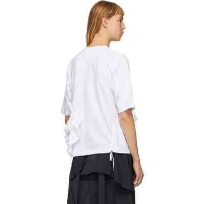 Shop Enföld Enfold White Soft Decorative Pleated T-shirt In 010 White