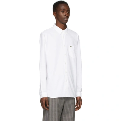 Shop Lacoste White Regular Fit Oxford Shirt In 001 White