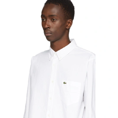 Shop Lacoste White Regular Fit Oxford Shirt In 001 White