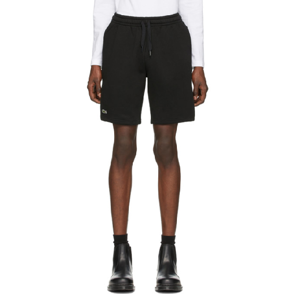 lacoste black fleece shorts