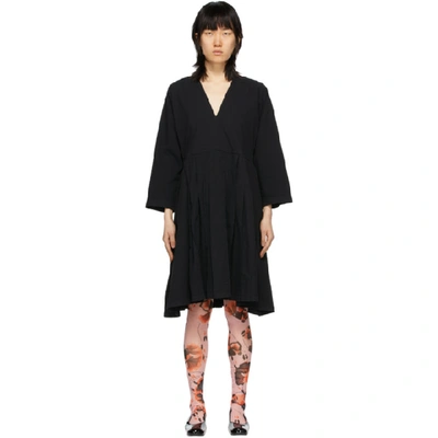 Shop Henrik Vibskov Black Pleated Skirt Dress In 907/999 Bla