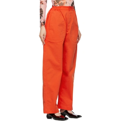 Shop Henrik Vibskov Red Tanoi Trousers In 102/402 Sun