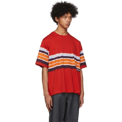 Shop Kenzo Red Striped T-shirt In 21 Med Red