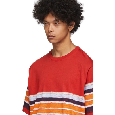 Shop Kenzo Red Striped T-shirt In 21 Med Red