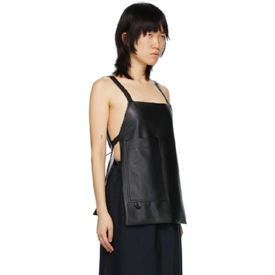 Shop Markoo Black Faux-leather Apron Tank Top