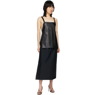 Shop Markoo Black Faux-leather Apron Tank Top