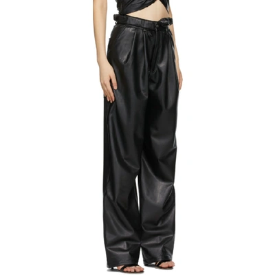 Shop Markoo Black Faux-leather The Pleat Trousers