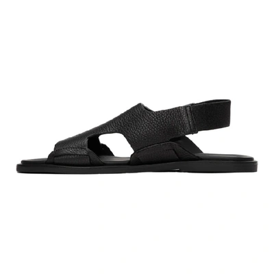 Shop Giorgio Armani Black Calfskin Adria Sandals
