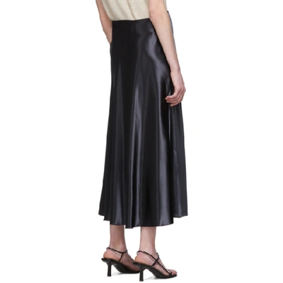 Shop The Row Black Satin Medela Skirt In Ptn Petrol