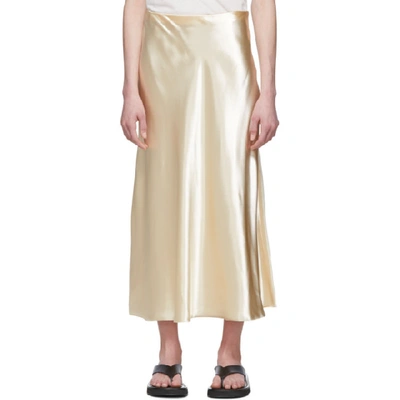 Shop The Row Off-white Satin Medela Skirt In Van Vanilla