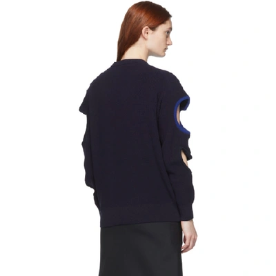 Shop Toga Navy Hole Sweater In 13 Navy