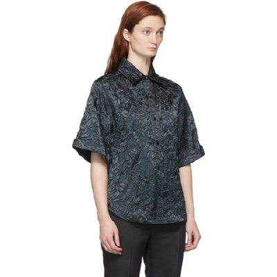 Shop Toga Black Shantung Rose Emboss Shirt In 26 Black