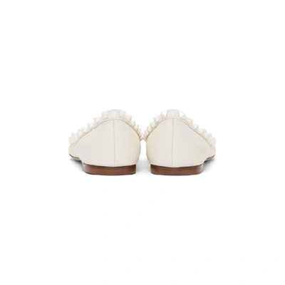 Shop Valentino White  Garavani Tonal Rockstud Ballerina Flats In A03 Ivory