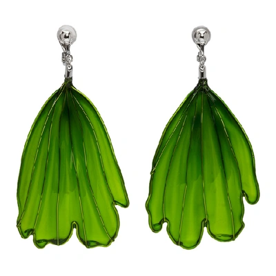 Shop Toga Green Art Petal Drop Earrings In 08 Green