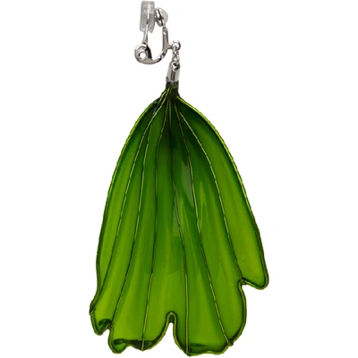 Shop Toga Green Art Petal Drop Earrings In 08 Green