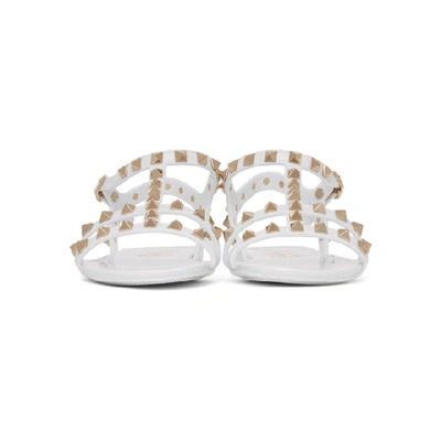 Shop Valentino White  Garavani Rockstud Jelly Sandals In 001 White