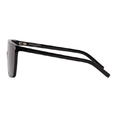 Shop Saint Laurent Black Mask Ace Sl 364 Sunglasses In 001 Black
