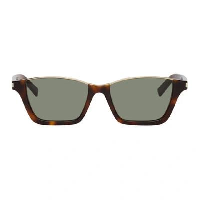 Shop Saint Laurent Tortoiseshell Sl 365 Dylan Sunglasses In 001 Havana